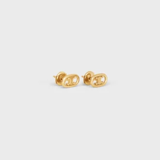 Maillon Triomphe Studs in Yellow Gold