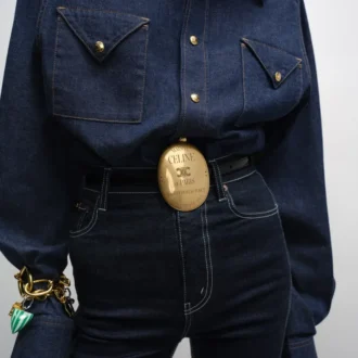 Maison Celine Belt 13Mm in Taurillon Leather