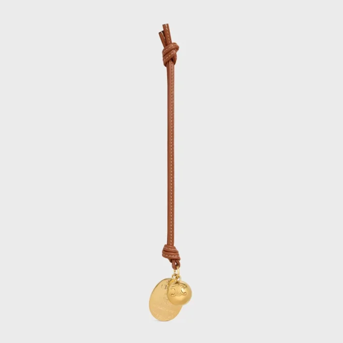 Maison Celine Medallion Charm in Smooth Lambskin and Metal Maison Celine Medallion Charm in Smooth Lambskin and Metal
