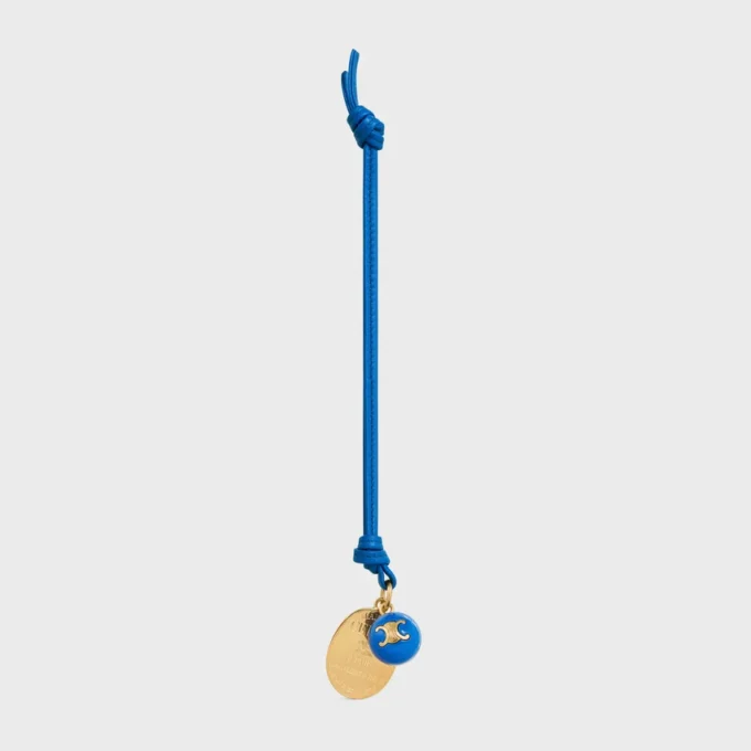 Maison Celine Medallion Charm in Smooth Lambskin and Metal Maison Celine Medallion Charm in Smooth Lambskin and Metal