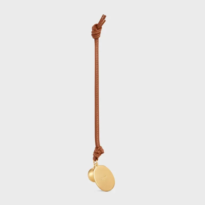 Maison Celine Medallion Charm in Smooth Lambskin and Metal Maison Celine Medallion Charm in Smooth Lambskin and Metal