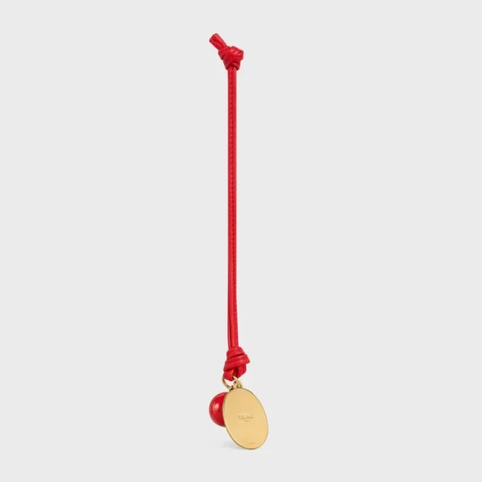 Maison Celine Medallion Charm in Smooth Lambskin and Metal Maison Celine Medallion Charm in Smooth Lambskin and Metal