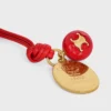 Maison Celine Medallion Charm in Smooth Lambskin and Metal Maison Celine Medallion Charm in Smooth Lambskin and Metal