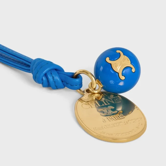 Maison Celine Medallion Charm in Smooth Lambskin and Metal Maison Celine Medallion Charm in Smooth Lambskin and Metal