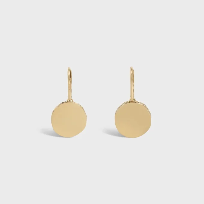 Medaille Celine Earrings in Yellow Gold and Diamonds