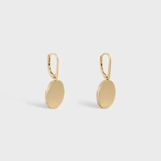 Medaille Celine Earrings in Yellow Gold and Diamonds