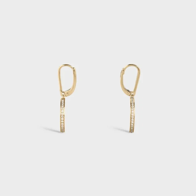 Medaille Celine Earrings in Yellow Gold and Diamonds