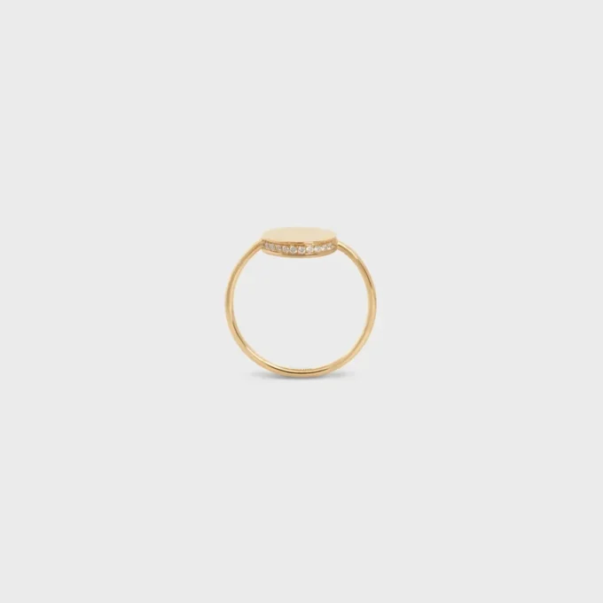 Medaille Celine Ring in Yellow Gold and Diamonds