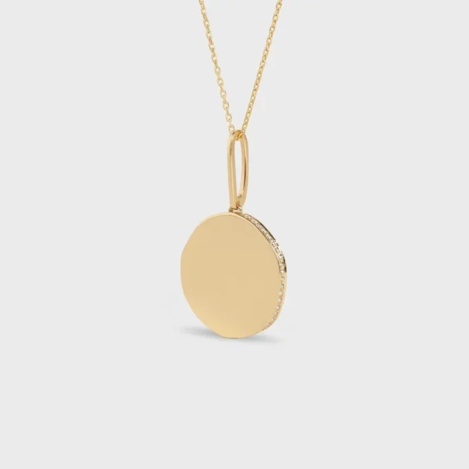 Medaille Celine Small Necklace in Yellow Gold and Diamonds Medaille Celine Small Necklace in Yellow Gold and Diamonds