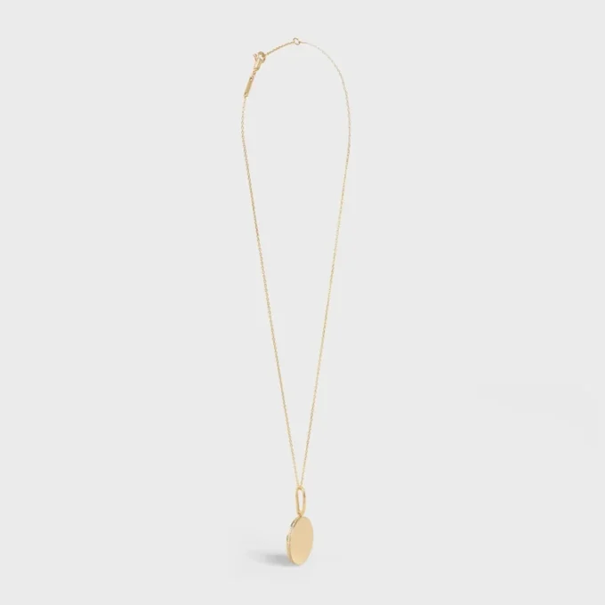 Medaille Celine Small Necklace in Yellow Gold and Diamonds Medaille Celine Small Necklace in Yellow Gold and Diamonds