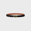 Medium 25Mm Reversible Celine Alix Belt in Taurillon and Natural Calfskin Medium 25Mm Reversible Celine Alix Belt in Taurillon and Natural Calfskin