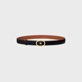 Medium 25Mm Reversible Celine Alix Belt  in Taurillon and Natural Calfskin