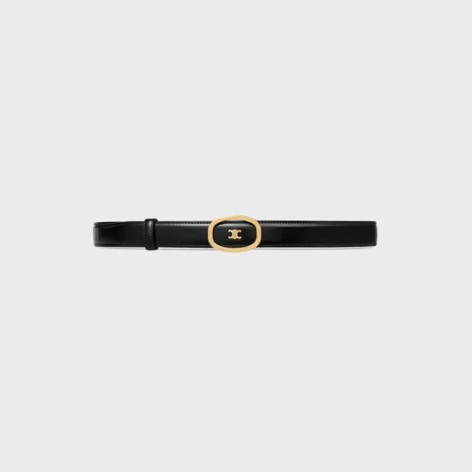 Medium 25Mm Reversible Celine Alix Belt in Taurillon and Natural Calfskin Medium 25Mm Reversible Celine Alix Belt in Taurillon and Natural Calfskin