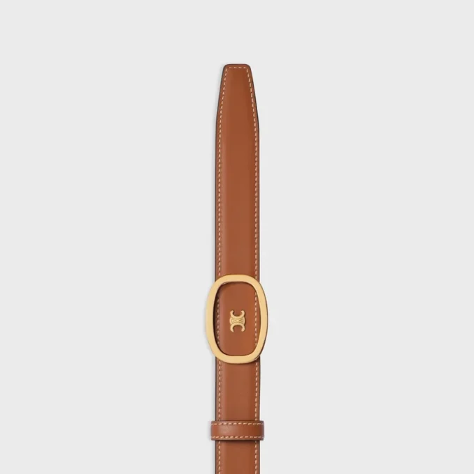 Medium 25Mm Reversible Celine Alix Belt in Taurillon and Natural Calfskin Medium 25Mm Reversible Celine Alix Belt in Taurillon and Natural Calfskin