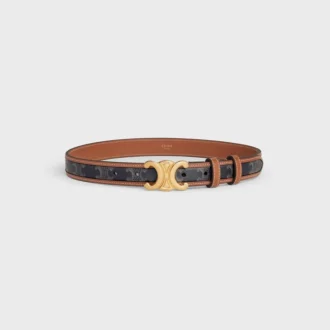 Medium 25Mm Triomphe Belt in Triomphe Canvas and Calfskin