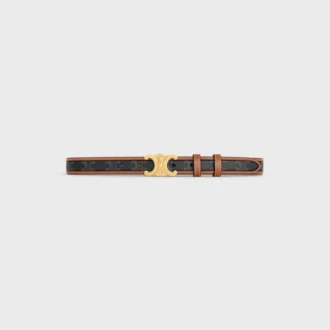 Medium 25Mm Triomphe Belt in Triomphe Canvas and Calfskin