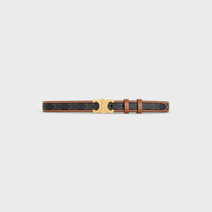Medium 25Mm Triomphe Belt in Triomphe Canvas and Calfskin