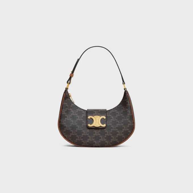 Medium Ava Triomphe Bag in Triomphe Canvas and Calfskin Medium Ava Triomphe Bag in Triomphe Canvas and Calfskin