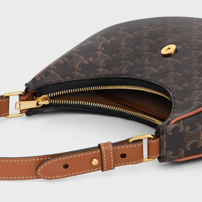 Medium Ava Triomphe Bag in Triomphe Canvas and Calfskin Medium Ava Triomphe Bag in Triomphe Canvas and Calfskin