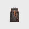 Medium Backpack Folco in Triomphe Canvas and Calfskin Medium Backpack Folco in Triomphe Canvas and Calfskin