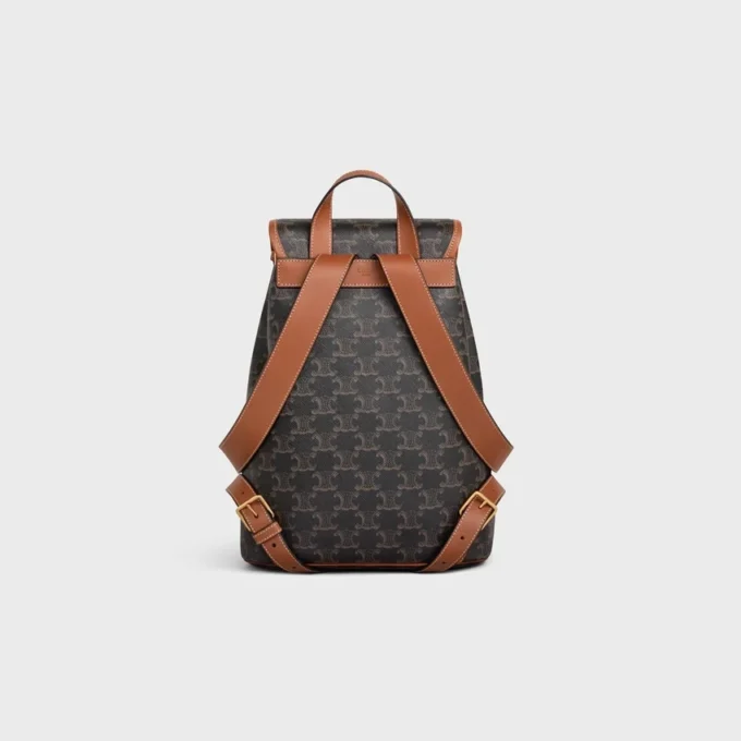 Medium Backpack Folco in Triomphe Canvas and Calfskin Medium Backpack Folco in Triomphe Canvas and Calfskin