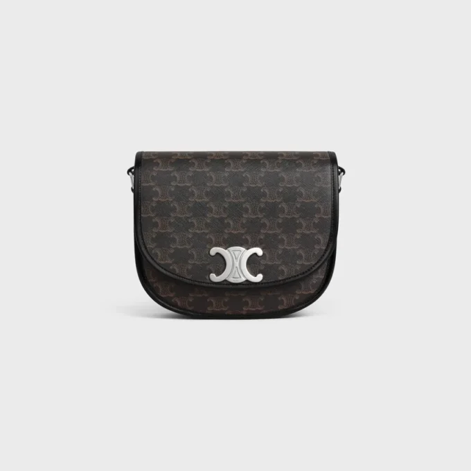 Medium Besace Triomphe in Triomphe Canvas and Calfskin Medium Besace Triomphe in Triomphe Canvas and Calfskin