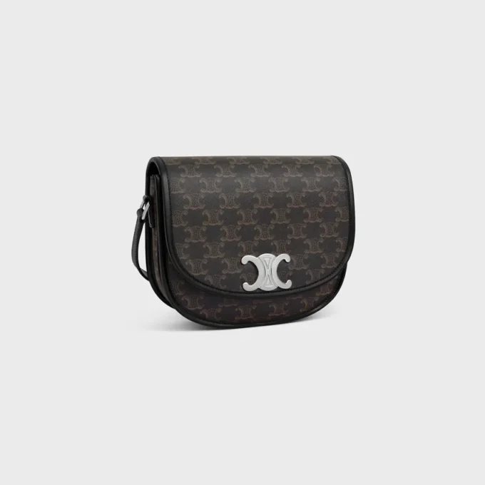 Medium Besace Triomphe in Triomphe Canvas and Calfskin Medium Besace Triomphe in Triomphe Canvas and Calfskin