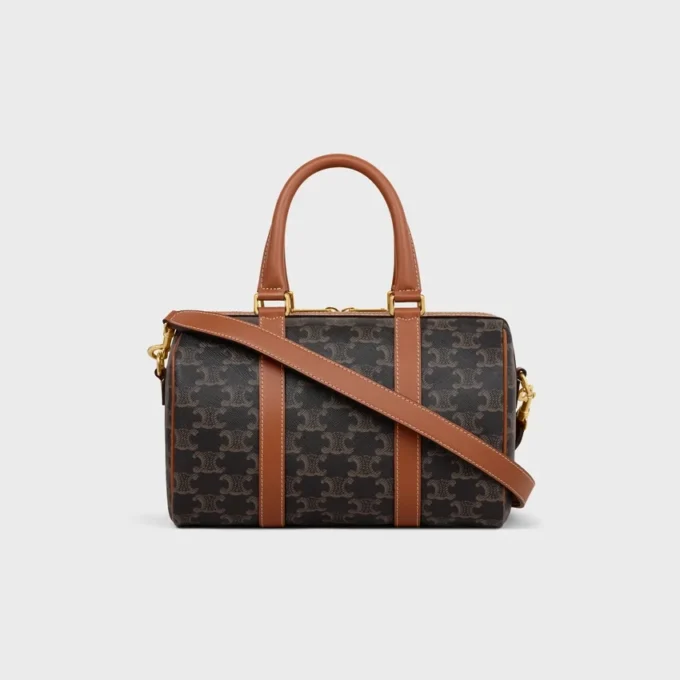 Medium Boston in Triomphe Canvas and Calfskin Medium Boston in Triomphe Canvas and Calfskin