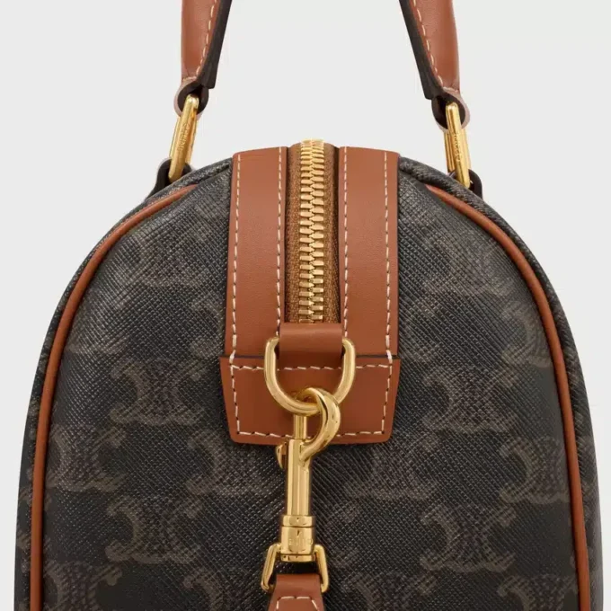 Medium Boston in Triomphe Canvas and Calfskin Medium Boston in Triomphe Canvas and Calfskin