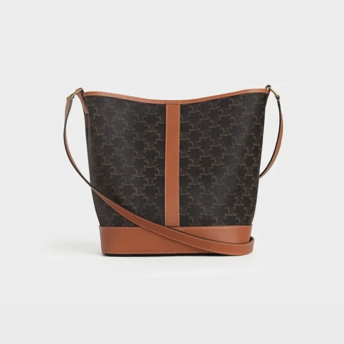 Medium Bucket in Triomphe Canvas and Calfskin Medium Bucket in Triomphe Canvas and Calfskin