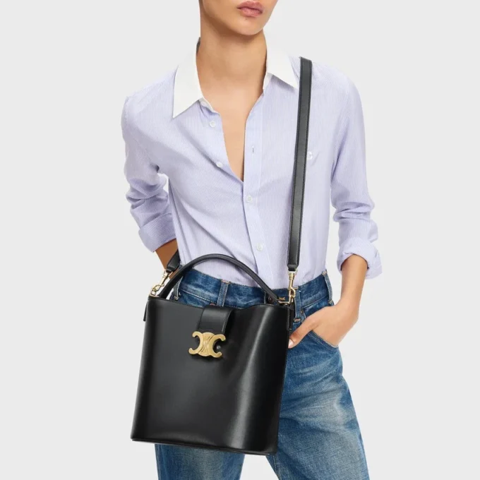 Medium Bucket Louise in Smooth Calfskin Medium Bucket Louise in Smooth Calfskin
