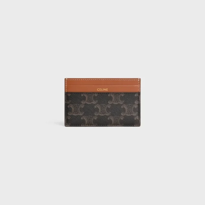 Medium Card Holder in Triomphe Canvas and Calfskin Medium Card Holder in Triomphe Canvas and Calfskin