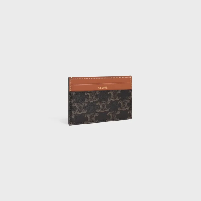 Medium Card Holder in Triomphe Canvas and Calfskin Medium Card Holder in Triomphe Canvas and Calfskin