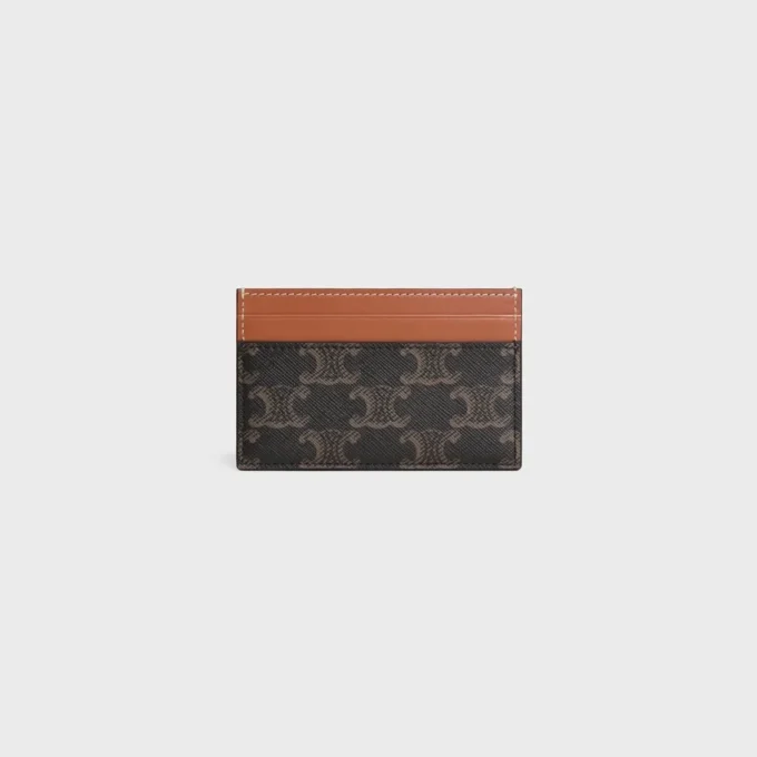 Medium Card Holder in Triomphe Canvas and Calfskin Medium Card Holder in Triomphe Canvas and Calfskin