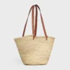 Medium Celine Classic Panier in Palm Leaves and Calfskin Medium Celine Classic Panier in Palm Leaves and Calfskin