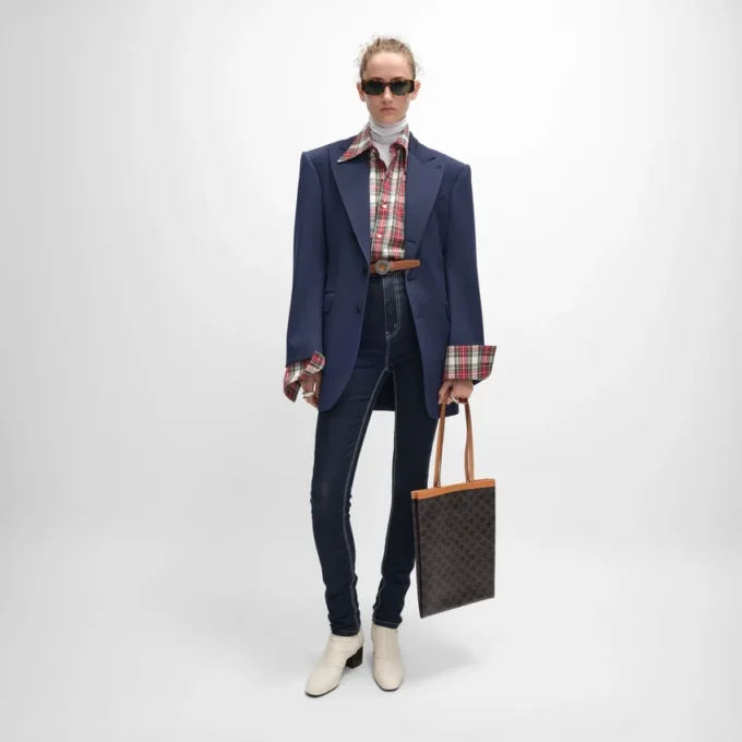 Medium Flat Shopper in Triomphe Canvas Medium Flat Shopper in Triomphe Canvas