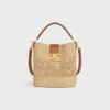 Medium Louise Bucket in Raffia and Calfskin Medium Louise Bucket in Raffia and Calfskin