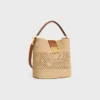 Medium Louise Bucket in Raffia and Calfskin Medium Louise Bucket in Raffia and Calfskin