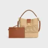 Medium Louise Bucket in Raffia and Calfskin Medium Louise Bucket in Raffia and Calfskin