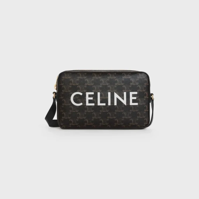 Medium Messenger Bag in Triomphe Canvas with Celine Print