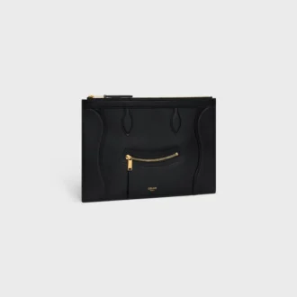 Medium Pouch in Glossy Calfskin