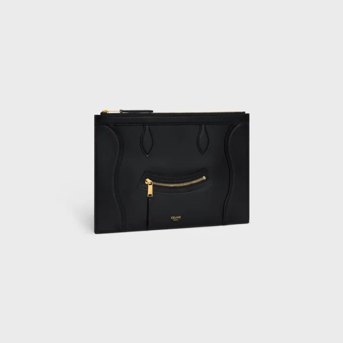 Medium Pouch in Glossy Calfskin Medium Pouch in Glossy Calfskin