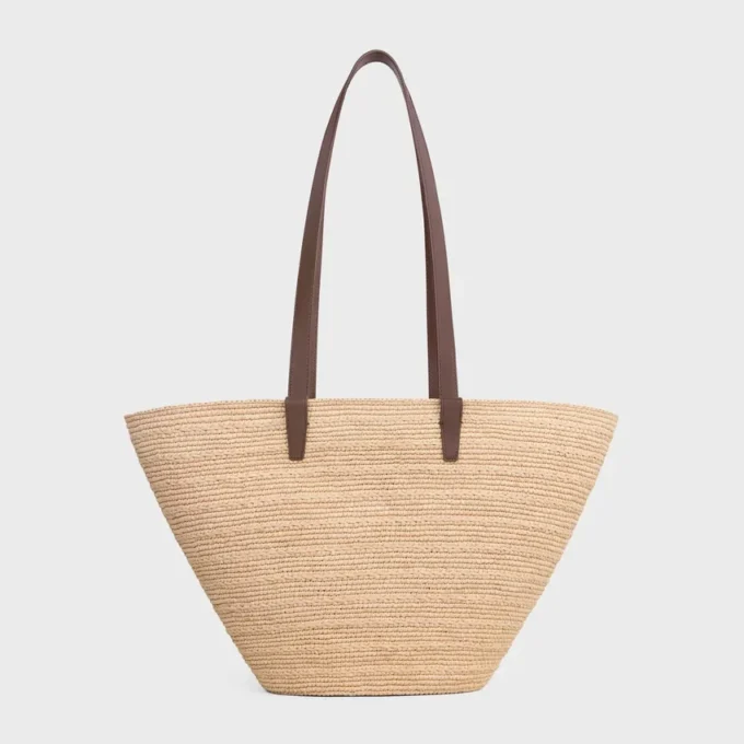 Medium Supple Celine Classic Panier in Raffia and Calfskin Medium Supple Celine Classic Panier in Raffia and Calfskin