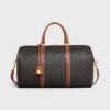 Medium Travel Bag in Triomphe Canvas and Calfskin Medium Travel Bag in Triomphe Canvas and Calfskin