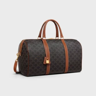Medium Travel Bag in Triomphe Canvas and Calfskin
