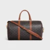 Medium Travel Bag in Triomphe Canvas and Calfskin Medium Travel Bag in Triomphe Canvas and Calfskin