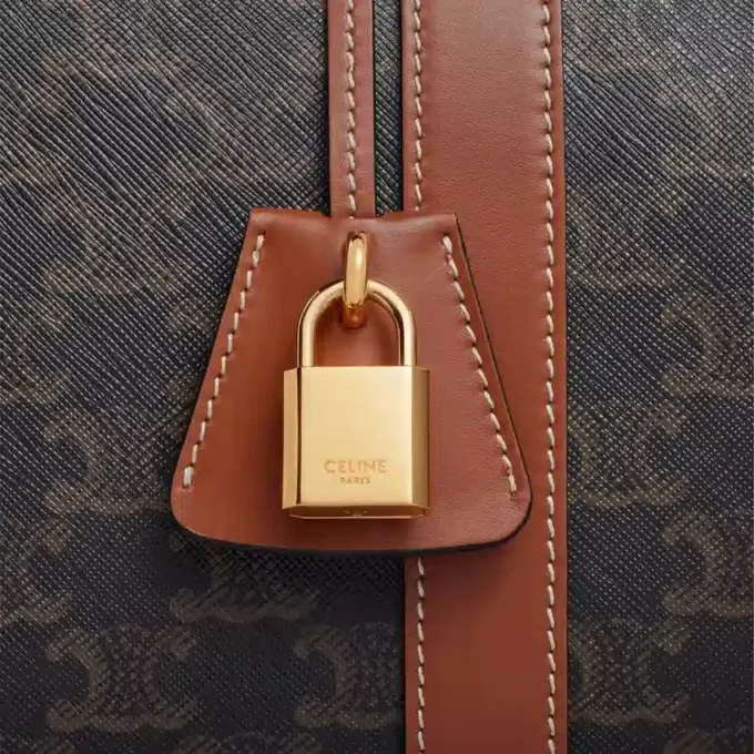 Medium Travel Bag in Triomphe Canvas and Calfskin Medium Travel Bag in Triomphe Canvas and Calfskin