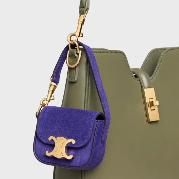 Micro Claude in Suede Calfskin