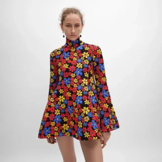 Midi Dress in Polyamide Jacquard