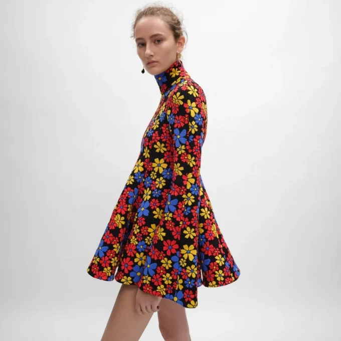 Midi Dress in Polyamide Jacquard Midi Dress in Polyamide Jacquard